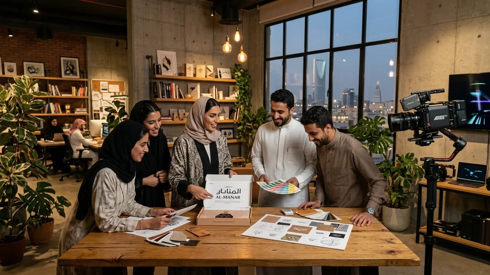 استوديو سفن لاند خلال جلسة استكشاف استراتيجية الهوية مع عملاء من قطاع الأعمال